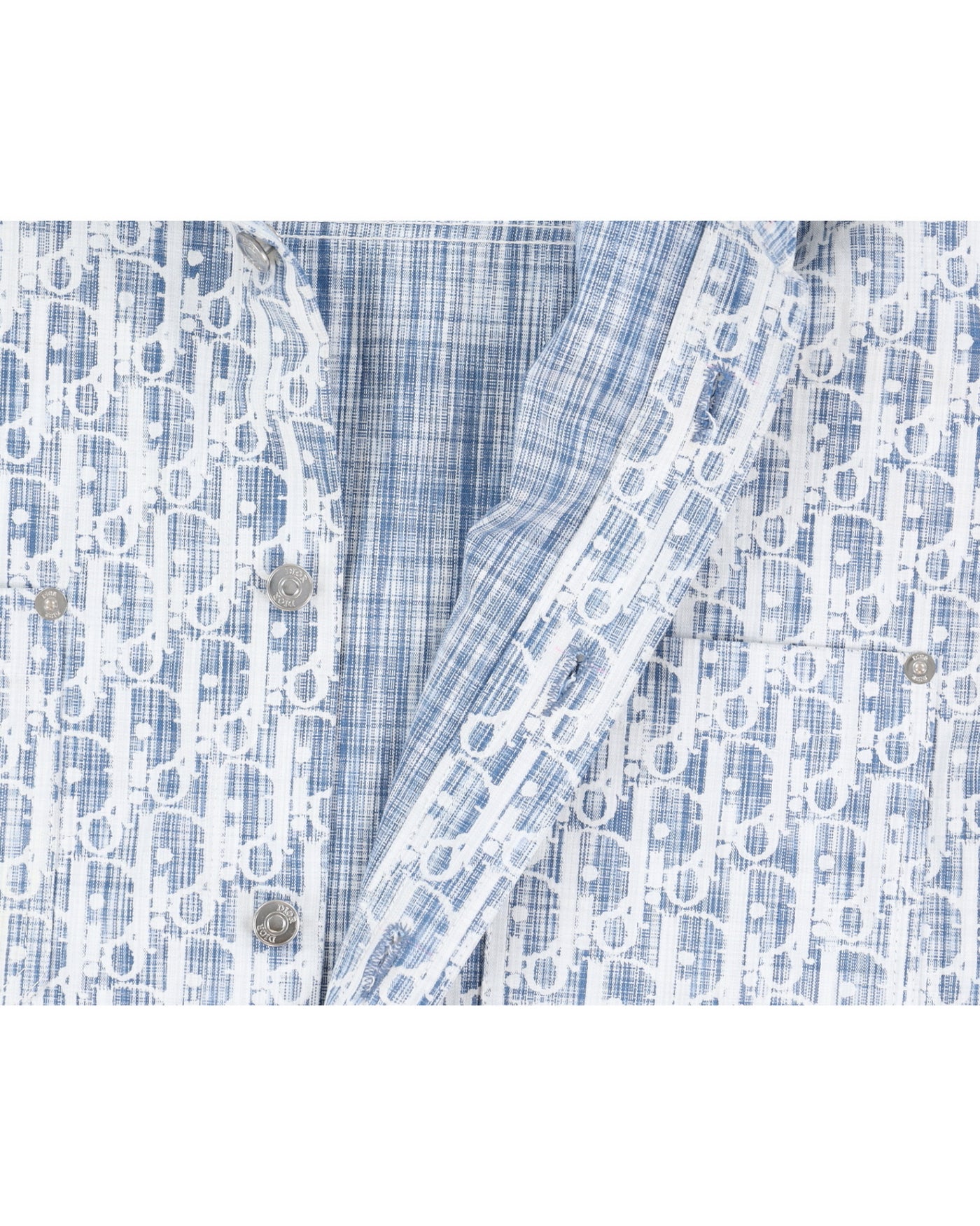 Dior Blue Monogram Cotton Shirt - L
