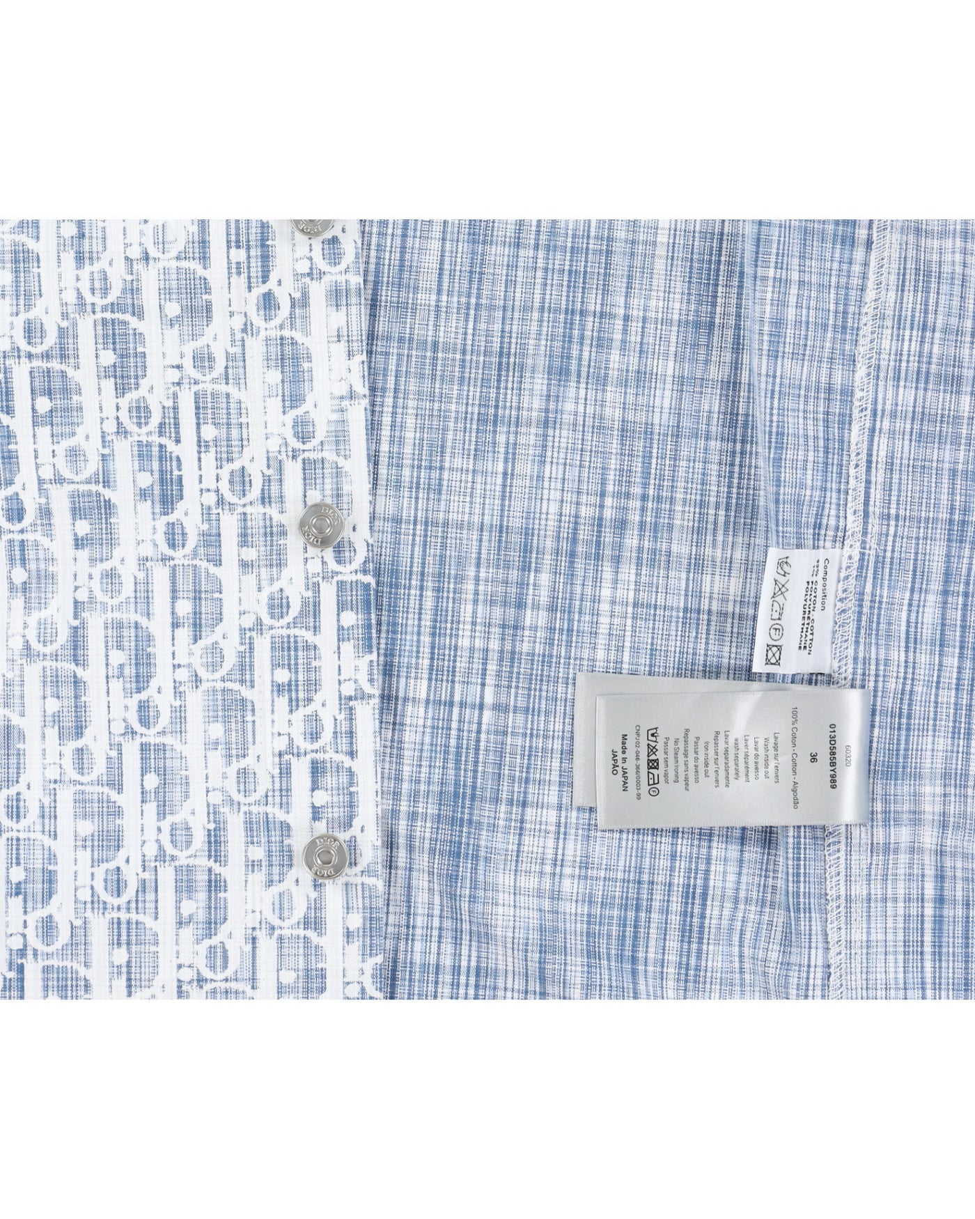 Dior Blue Monogram Cotton Shirt - L