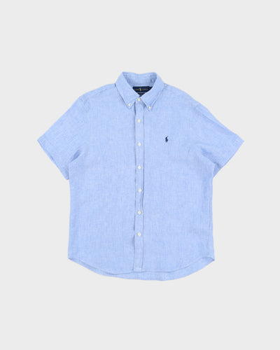 Ralph Lauren Blue Linen Short Sleeved Shirt - M