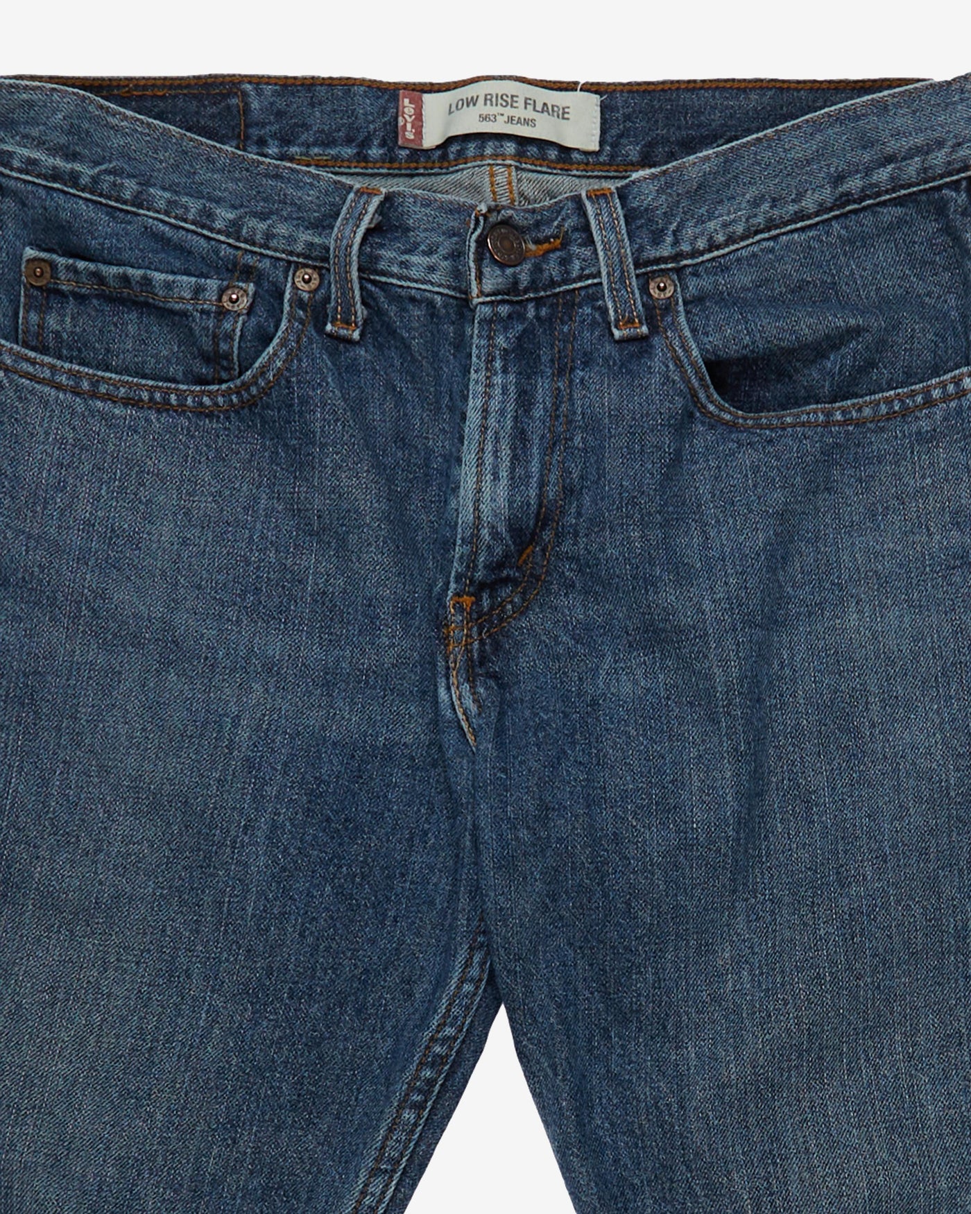 Levi's 563 Blue Denim Frayed Shorts - W32