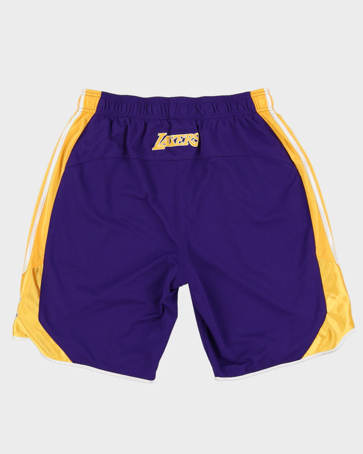 Adidas Los Angeles LA Lakers NBA Purple / Gold Basketball Jersey Shorts - L