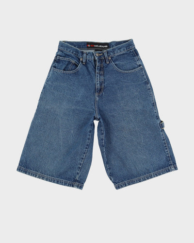 00s Y2K Exco Jeans Bulldog Blue Denim Carpenter Shorts - W28