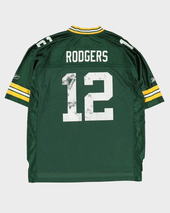 Reebok Aaron Rodgers #12 Green Bay Packers NFL Green / Yellow Jersey - XL / XXL