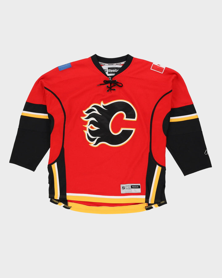 Reebok Calgary Flames Red / Black NHL Oversized Hockey Jersey - L