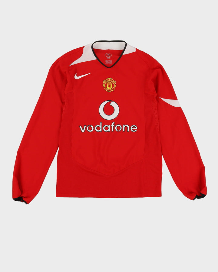 2004-06 Manchester United Nike Red Long Sleeve Football Shirt / Jersey - S