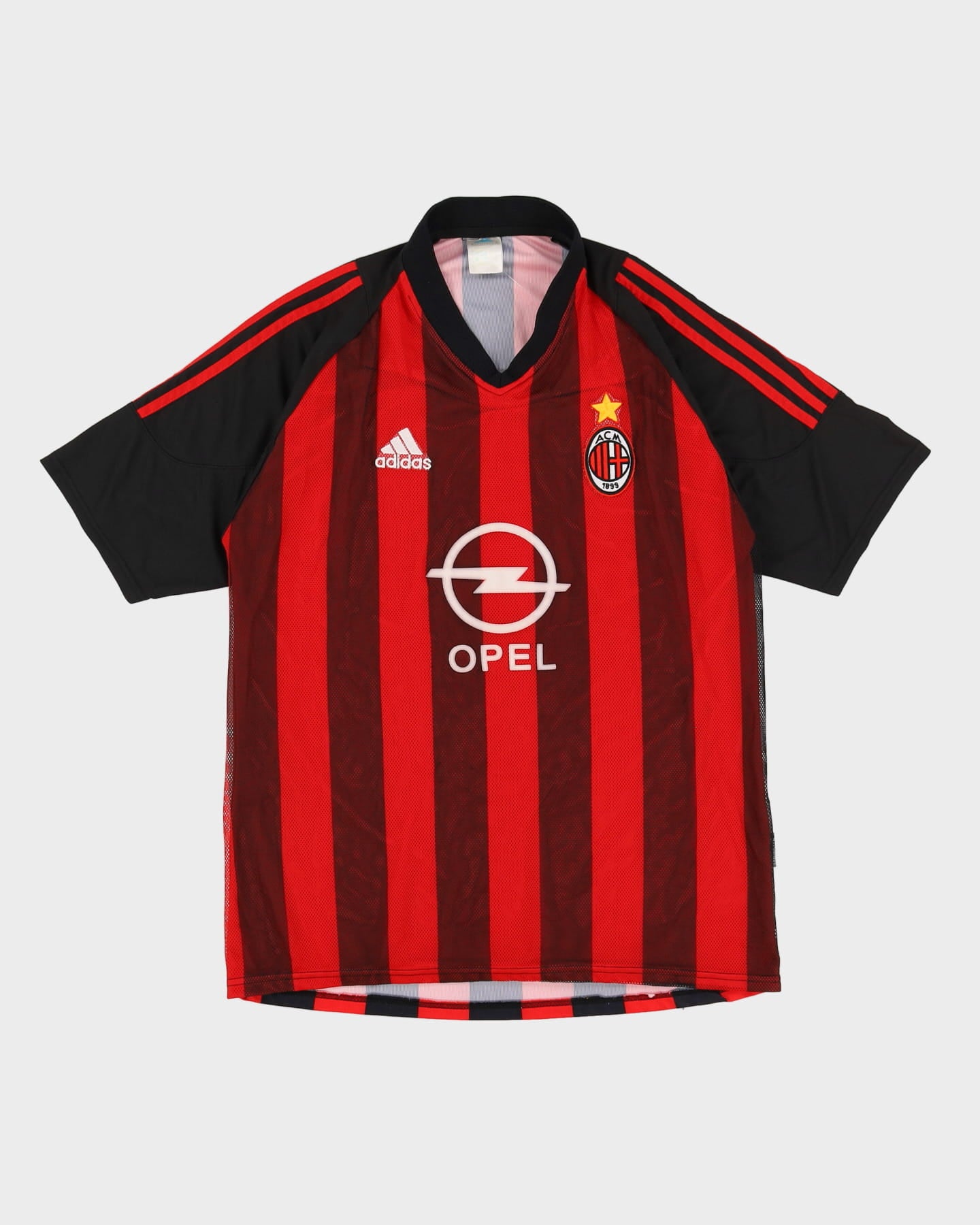 2002 AC Milan Adidas Black Red Home Kit Football Shirt Jersey L