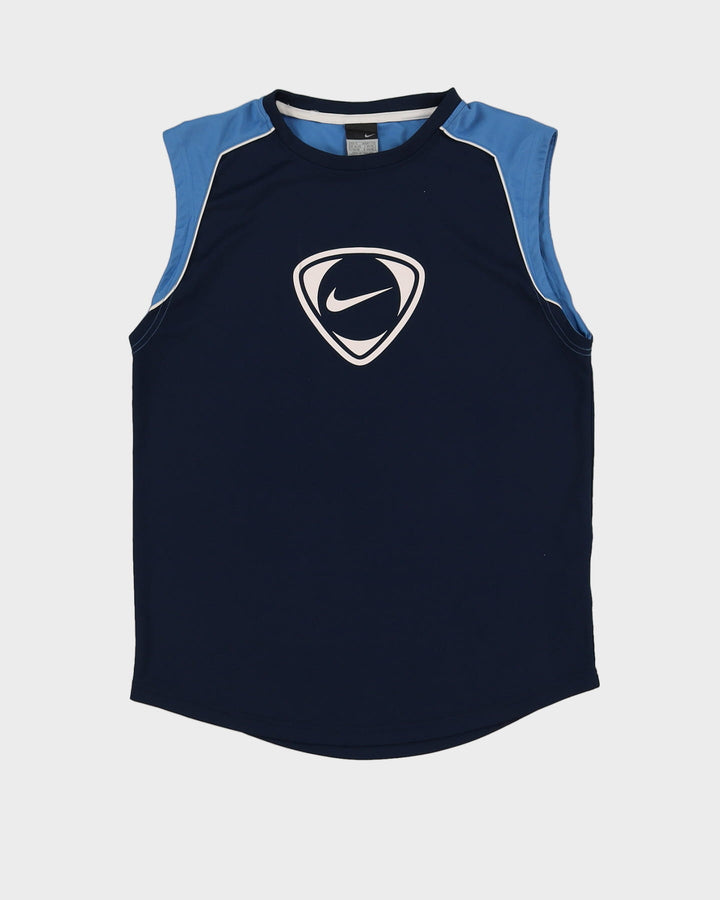 00s Nike Total 90 Navy Vest / Football Shirt - L