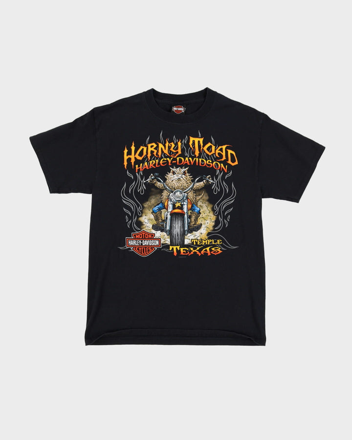 Harley Davidson Horny Toad Temple Texas Black Graphic T-Shirt - M