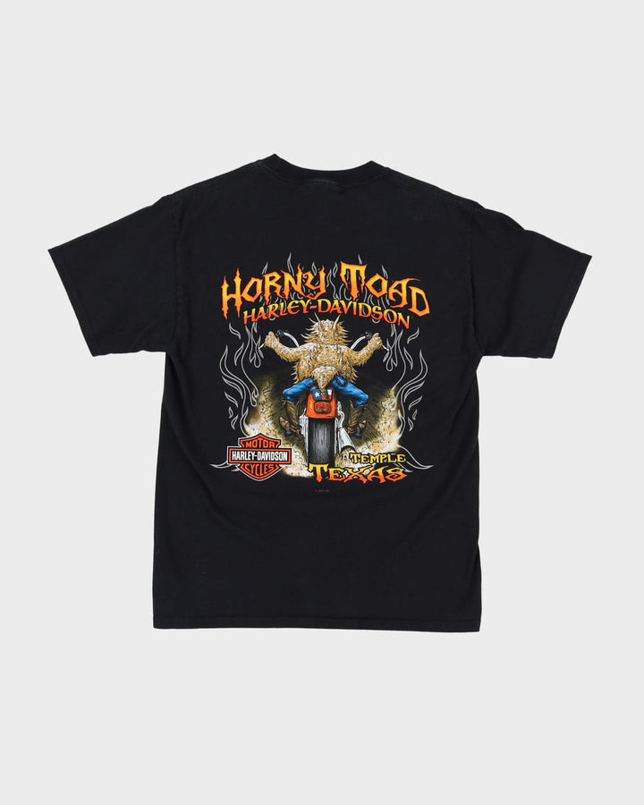 Harley Davidson Horny Toad Temple Texas Black Graphic T-Shirt - M