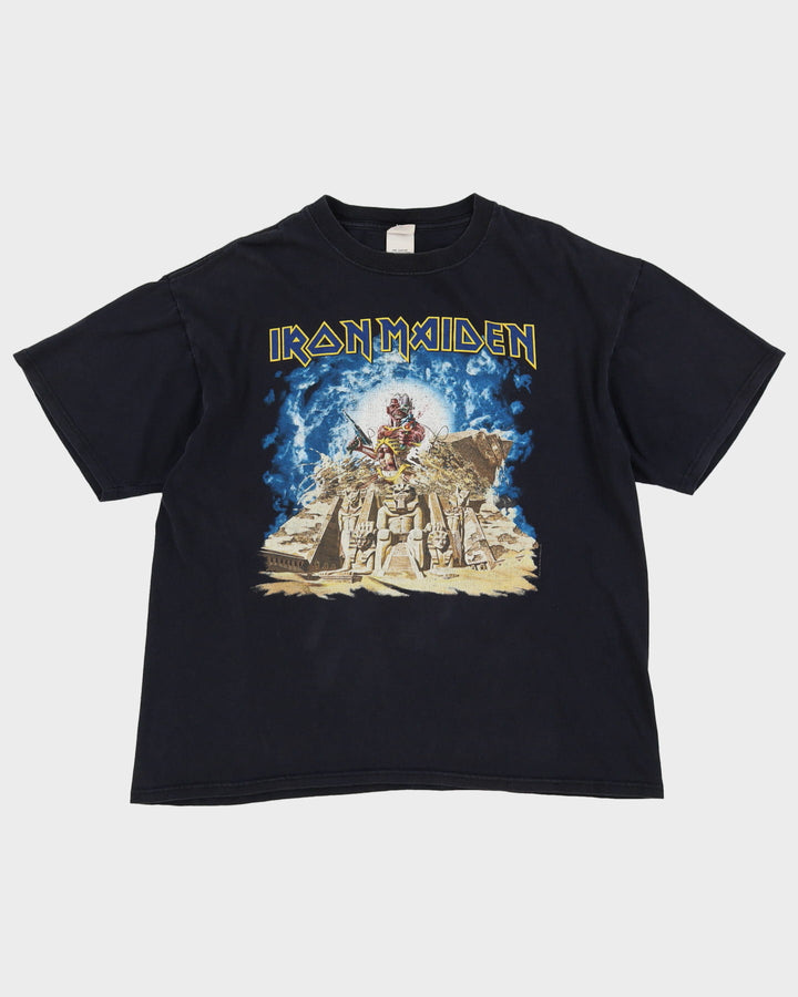 Iron Maiden 2008 Somewhere Back In Time Tour Black Graphic Band T-Shirt - XL