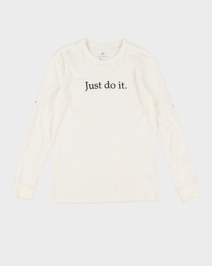 Nike 'Just Do It' White Long Sleeve T-Shirt - M