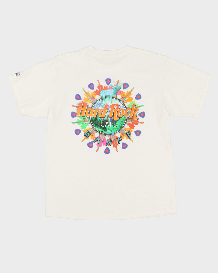 90s Hard Rock Cafe Banff Heavy Tee White Graphic T-Shirt - L