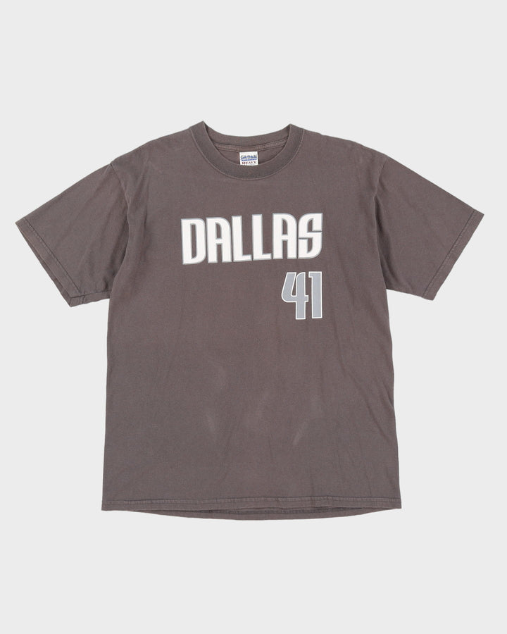 Dirk Nowitzki MVP #41 Dallas Mavericks Grey T-Shirt - L