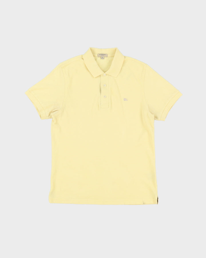 Burberry Yellow Short Sleeve Slim Fit Polo Shirt - M