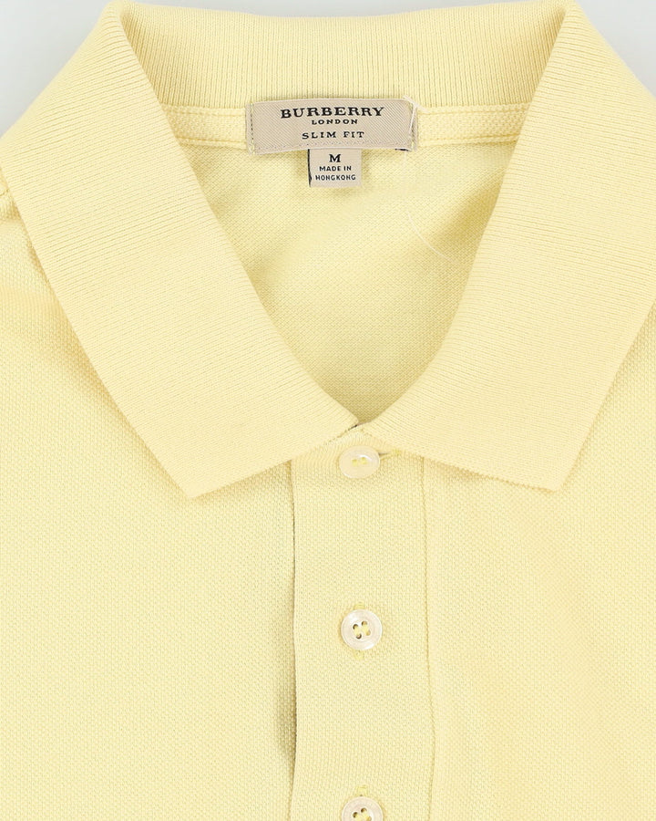 Burberry Yellow Short Sleeve Slim Fit Polo Shirt - M