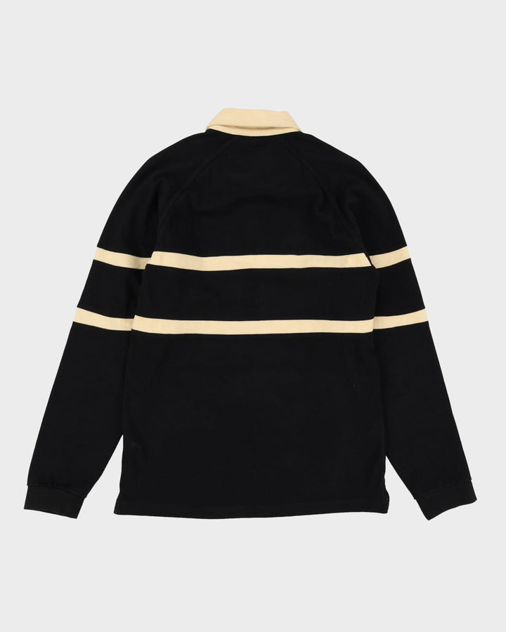 Guinness Black / Beige Long-Sleeve Polo / Rugby Shirt - S