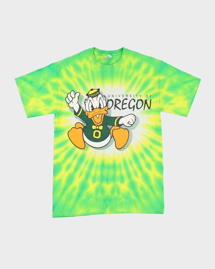 Oregon Ducks Tie Dye Green / Yellow Graphic T-Shirt - M