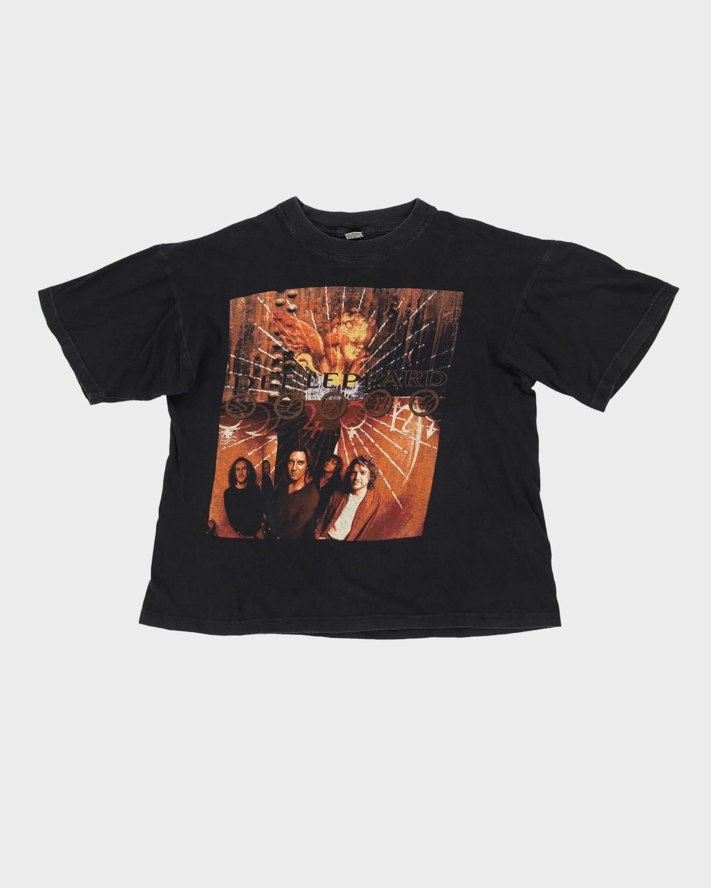 1996 Def Leppard Faded Black Band Tour Shirt - L / XL – Rokit