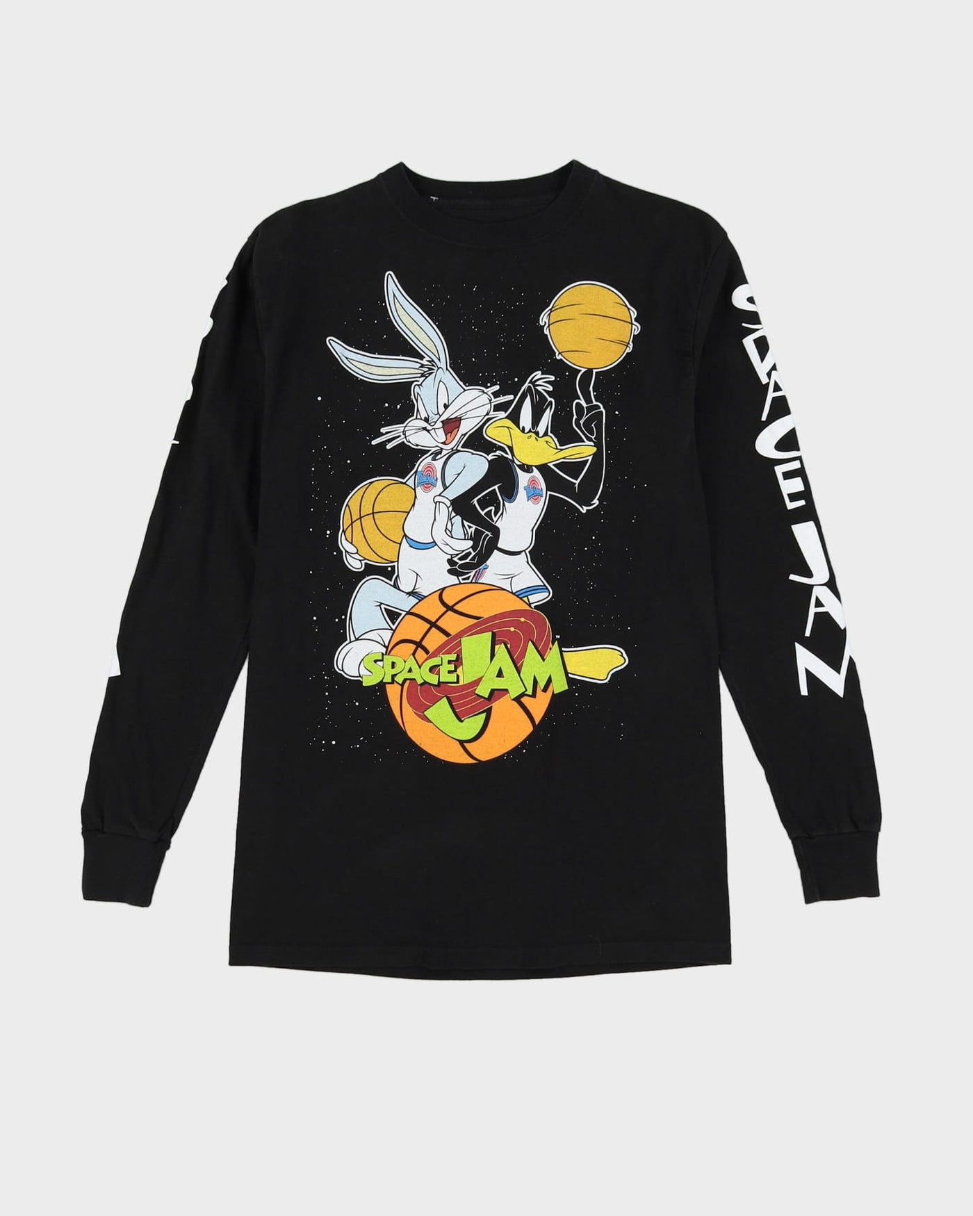 00s Looney Tunes Space Jam Black Long-Sleeve T-Shirt - S