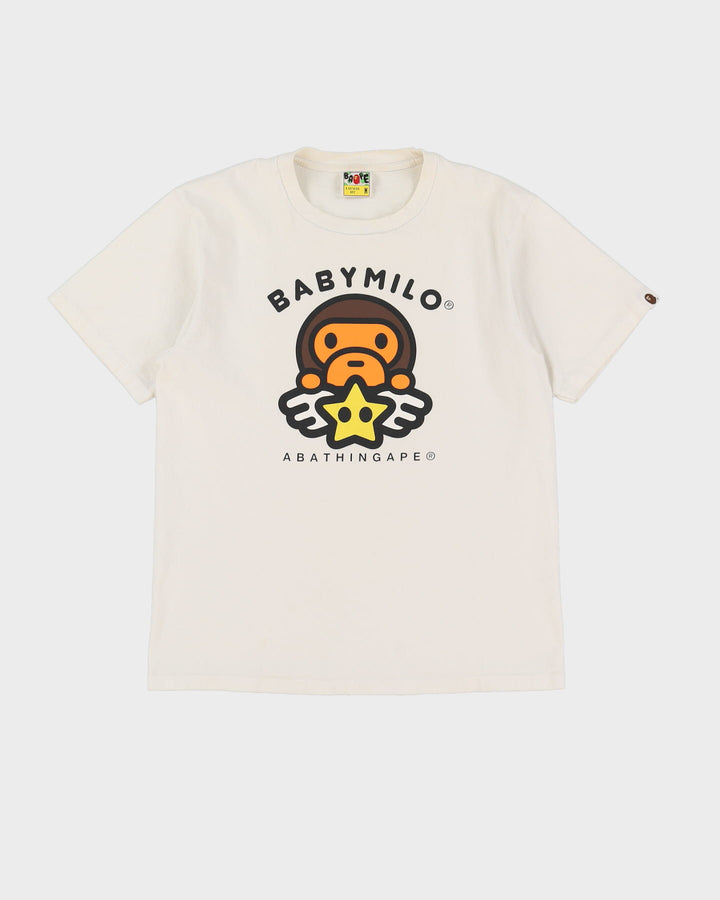 Bape Baby Milo Mario Star White Graphic T-Shirt - M