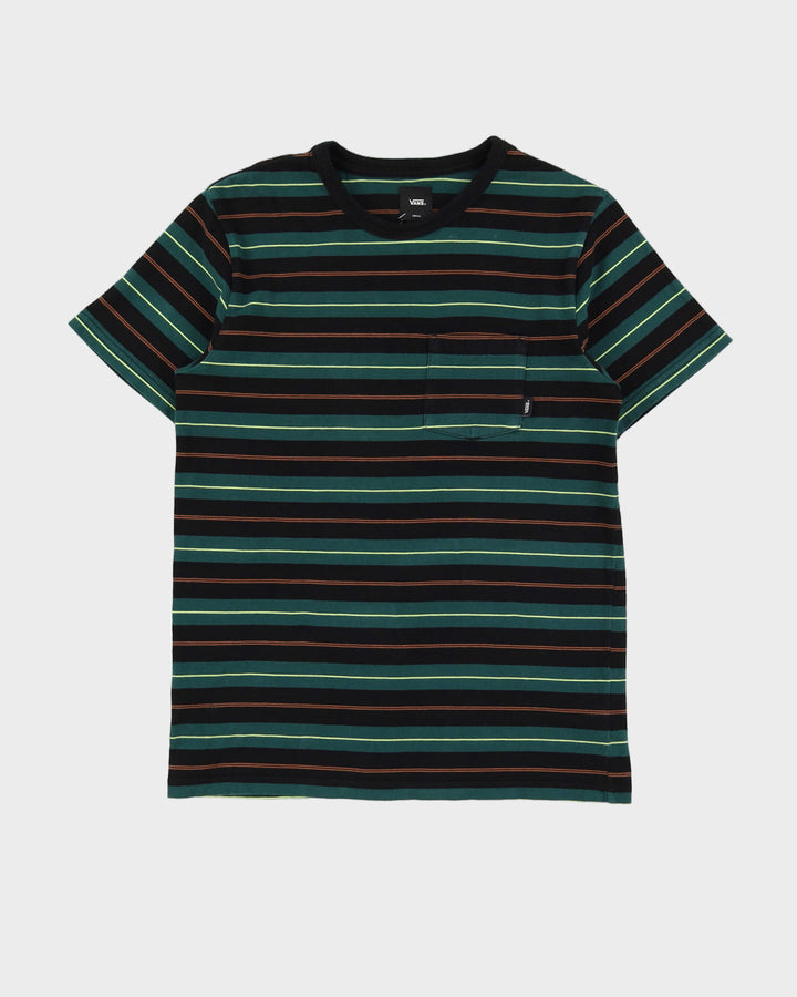 Vans Green Striped Pocket T-Shirt - S