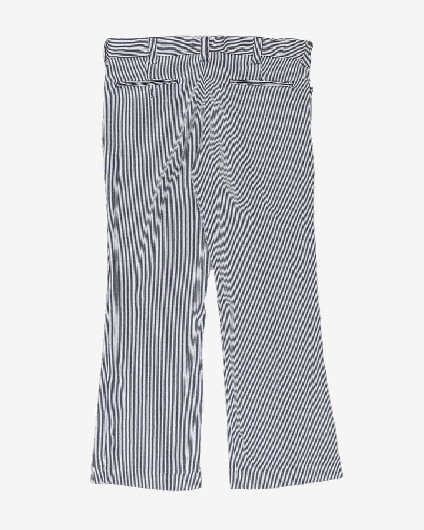 Vintage 80s Baymark Pinstripe Blue / White Trousers - W40 L29