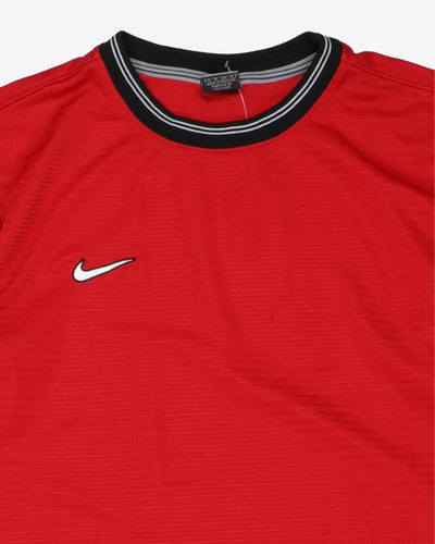 00s Plain Red Nike Football Training Shirt - S