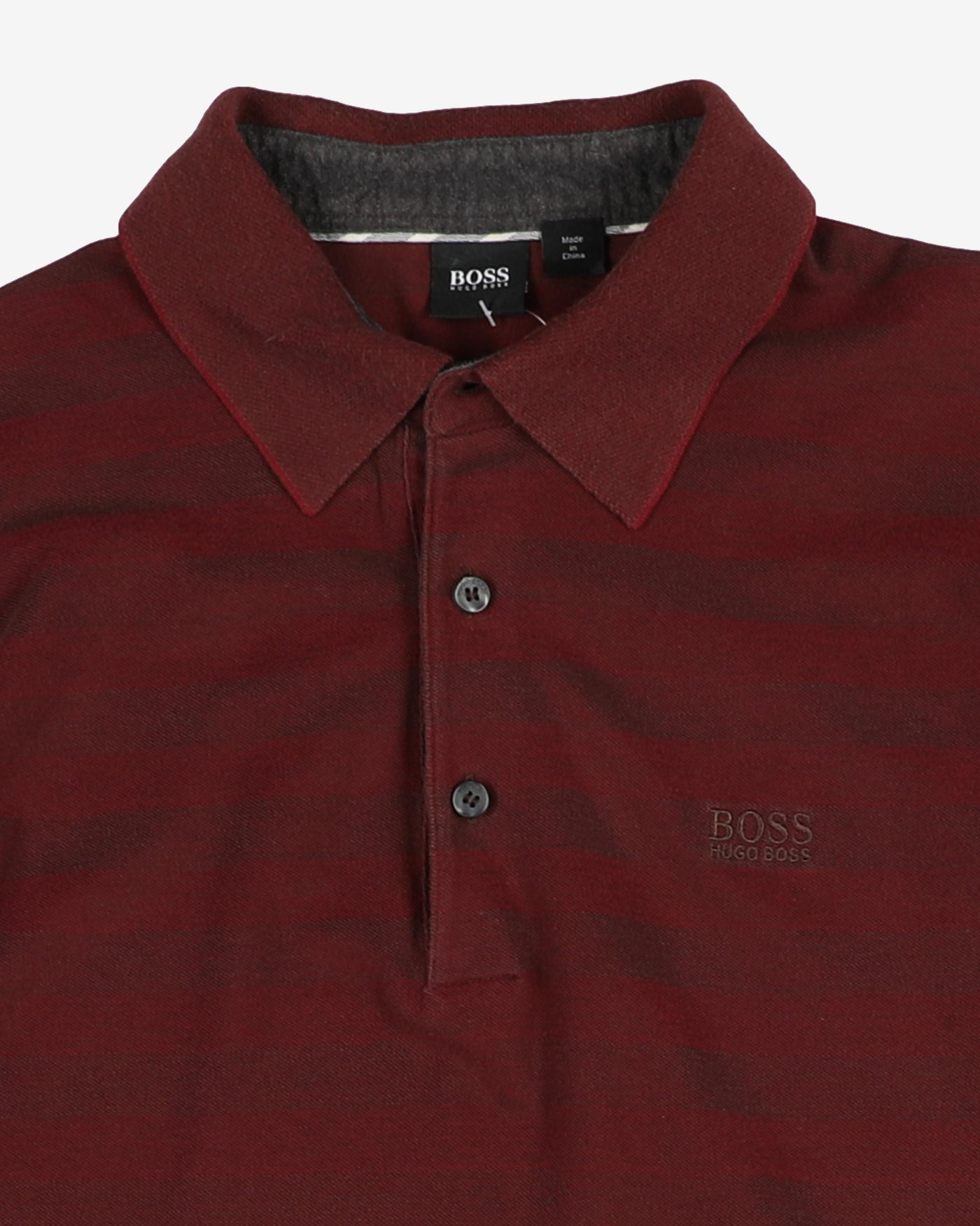 Long Sleeve Burgundy Hugo Boss Polo Shirt - XL