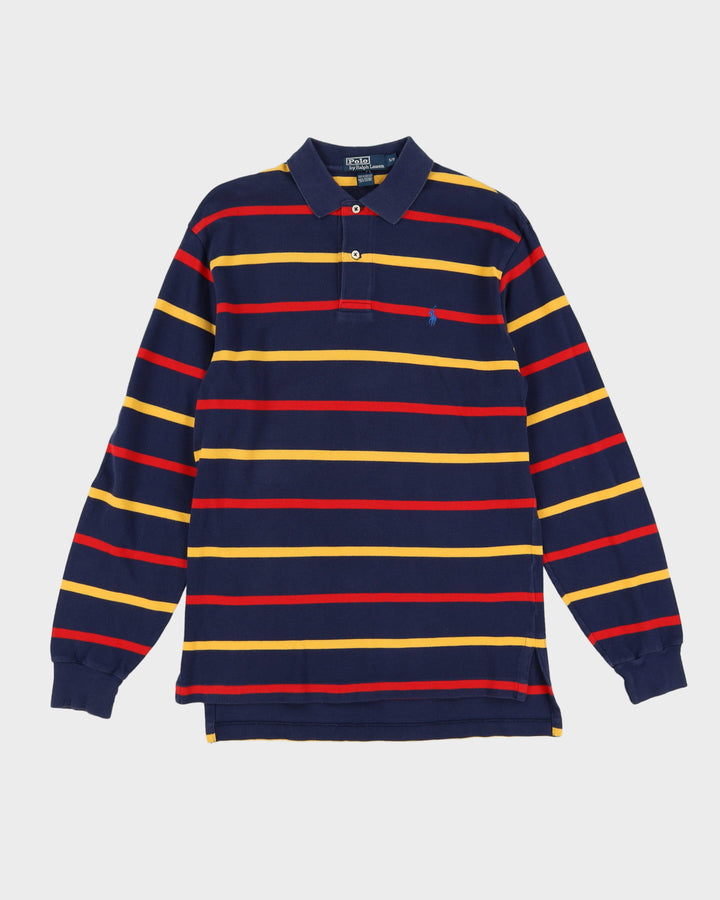 Ralph Lauren Navy Striped Long-Sleeve Polo Shirt - M