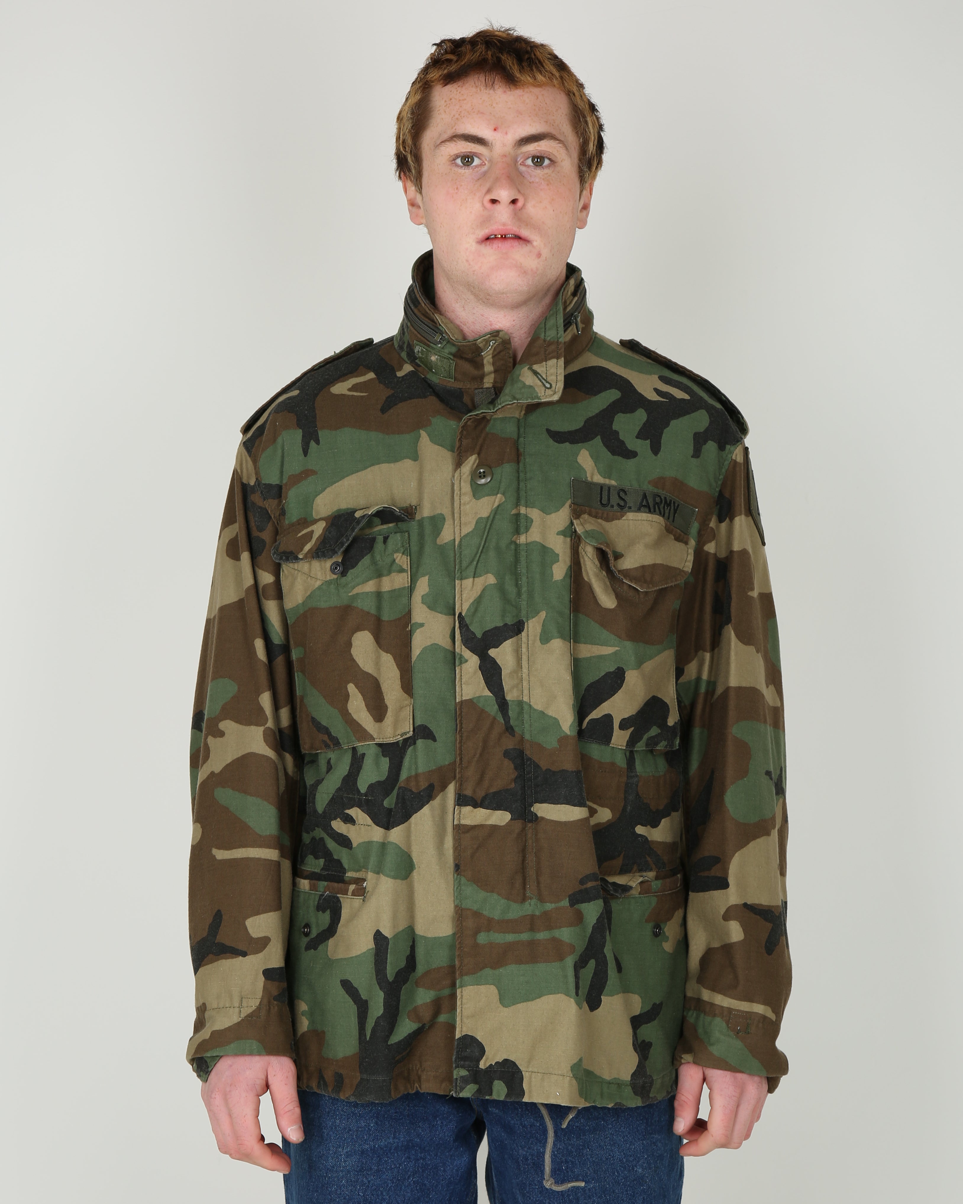vidne Beundringsværdig kalv 1996 vintage us army m81 woodland camouflage m-65 field jakke - mediu -  Rokit