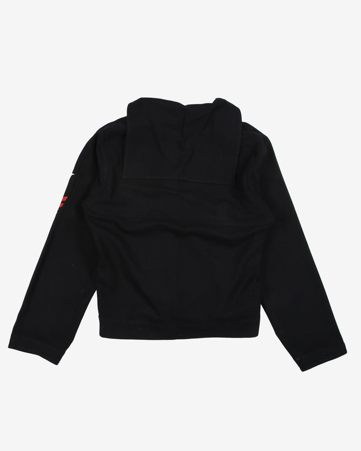 1940s VINTAGE US NAVY Black WOOL CRACKERJACK JUMPER - x-Small