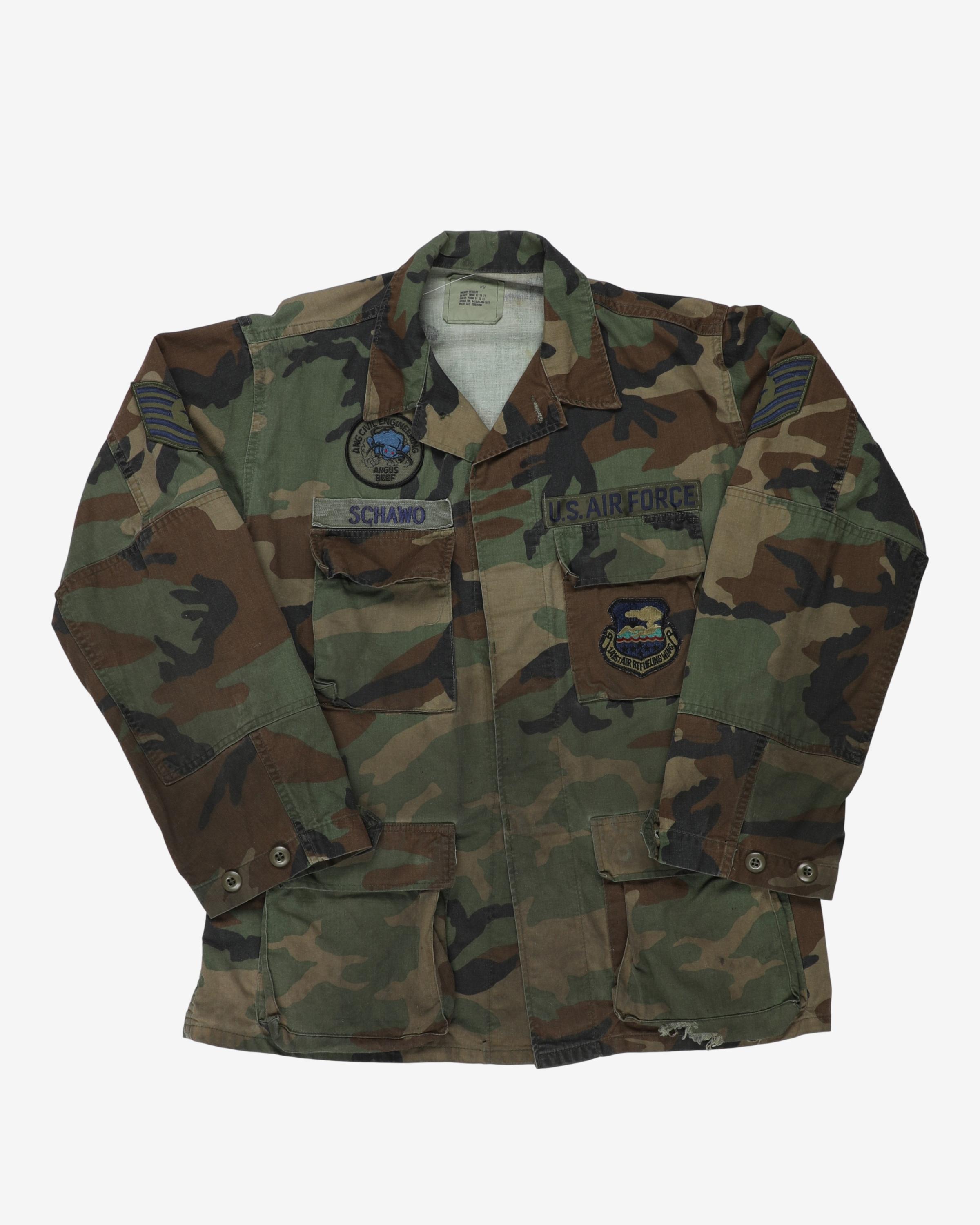 1988 Vintage US Air Force M81 Woodland Camo BDU Coat - medium 