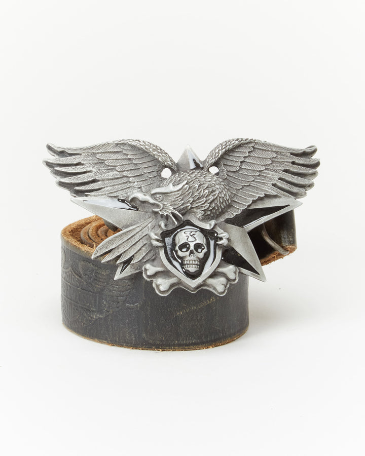 Black Leather Harley Davidson With Eagle Buckle Belt - W35 W42