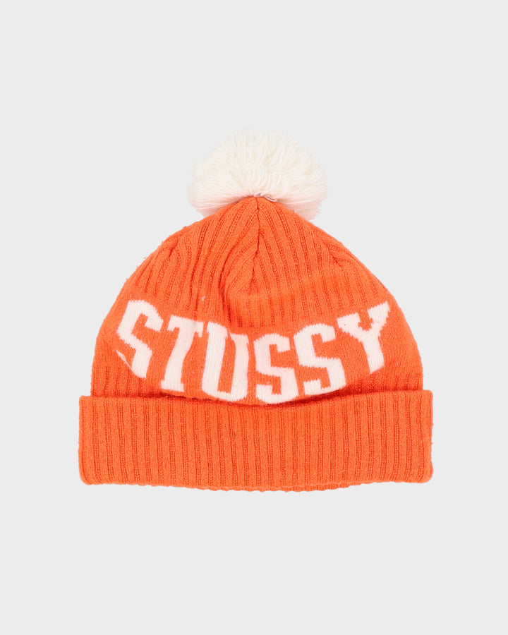 Stussy Orange Bobble Hat Beanie