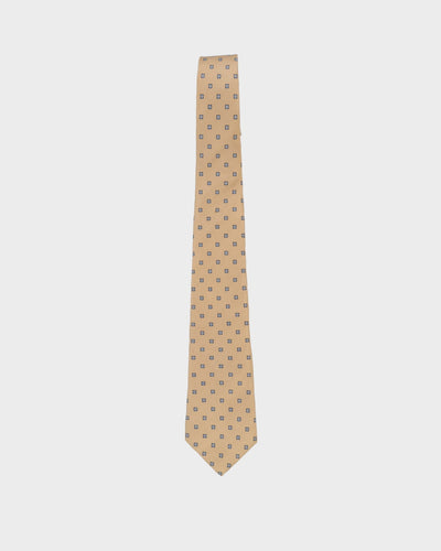 90s Christian Dior Beige / Gold Patterned Tie