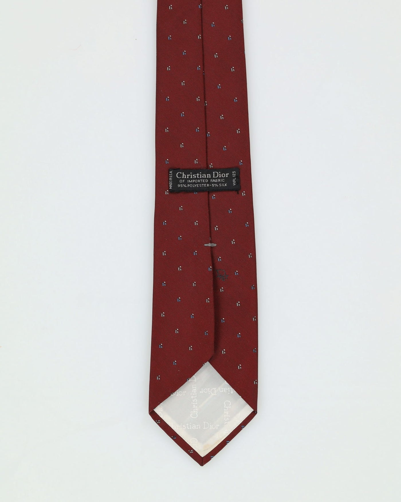 90s Christian Dior Burgundy Patterned Tie