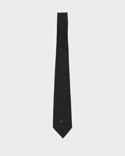90s Christian Dior Black Patterned Tie