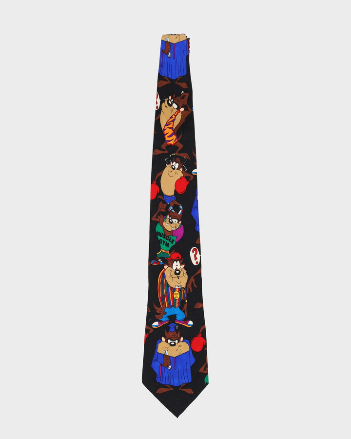 1993 Looney Tunes Tasmanian Devil Black / Multi-Colour Patterned Tie