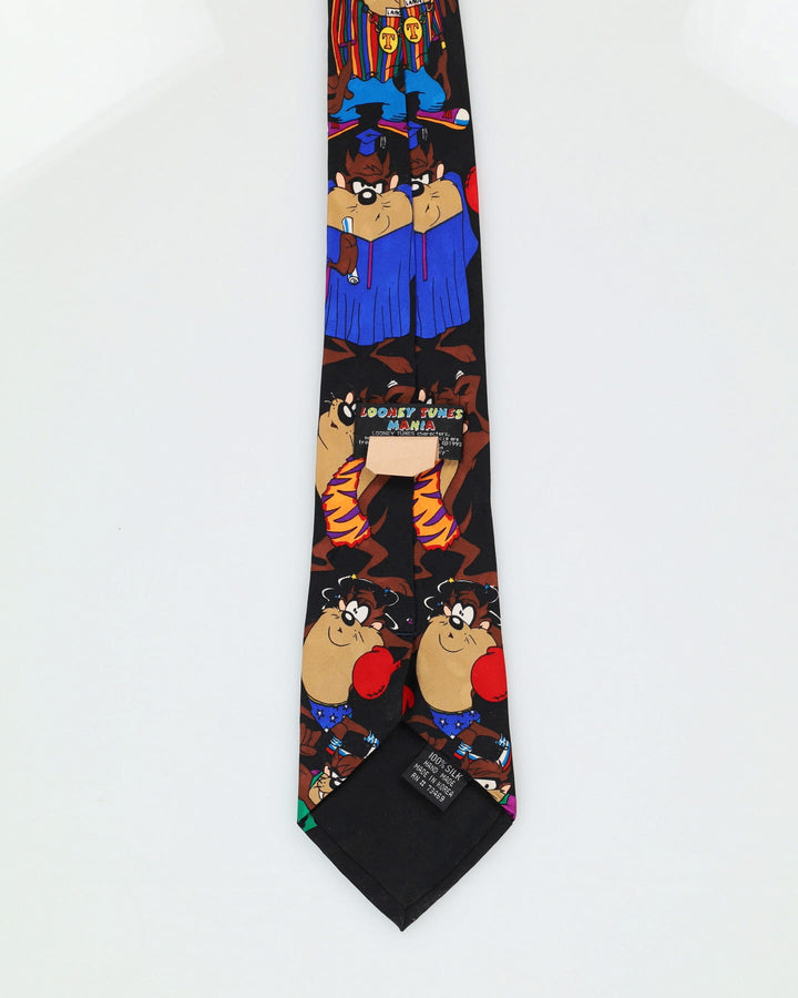 1993 Looney Tunes Tasmanian Devil Black / Multi-Colour Patterned Tie