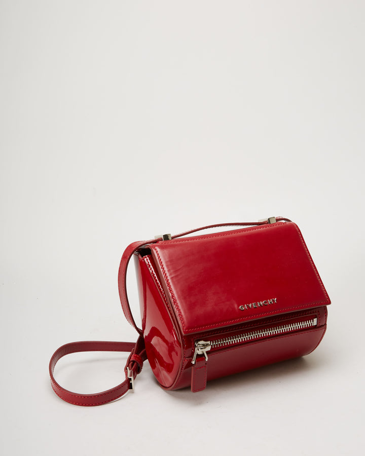 Givenchy Pandora Red Patent Handbag - One Size