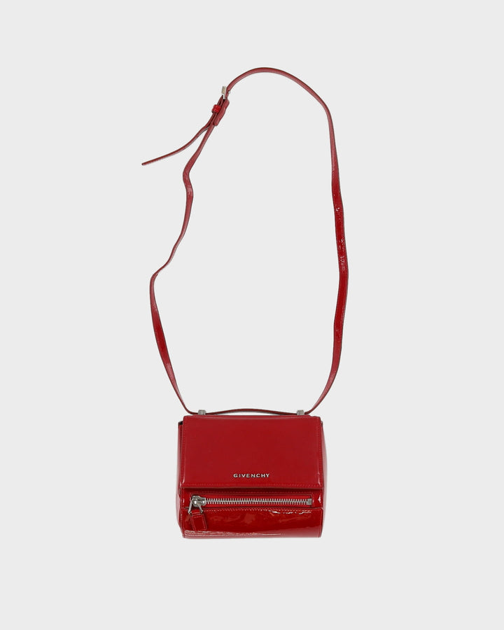 Givenchy Pandora Red Patent Handbag - One Size