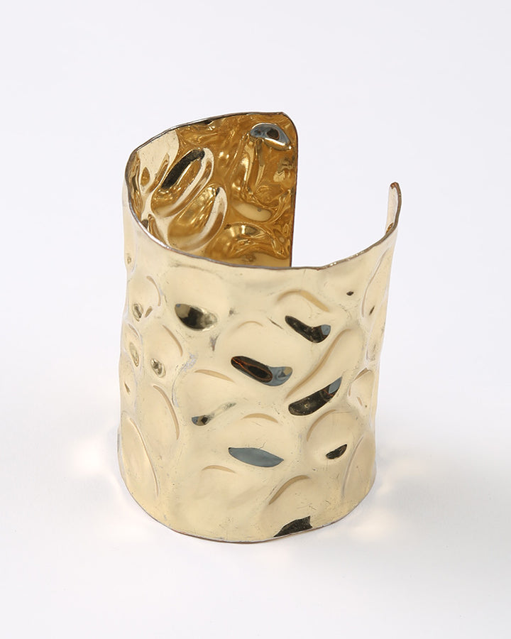 Y2K Statement Gold Tone Metal Cuff