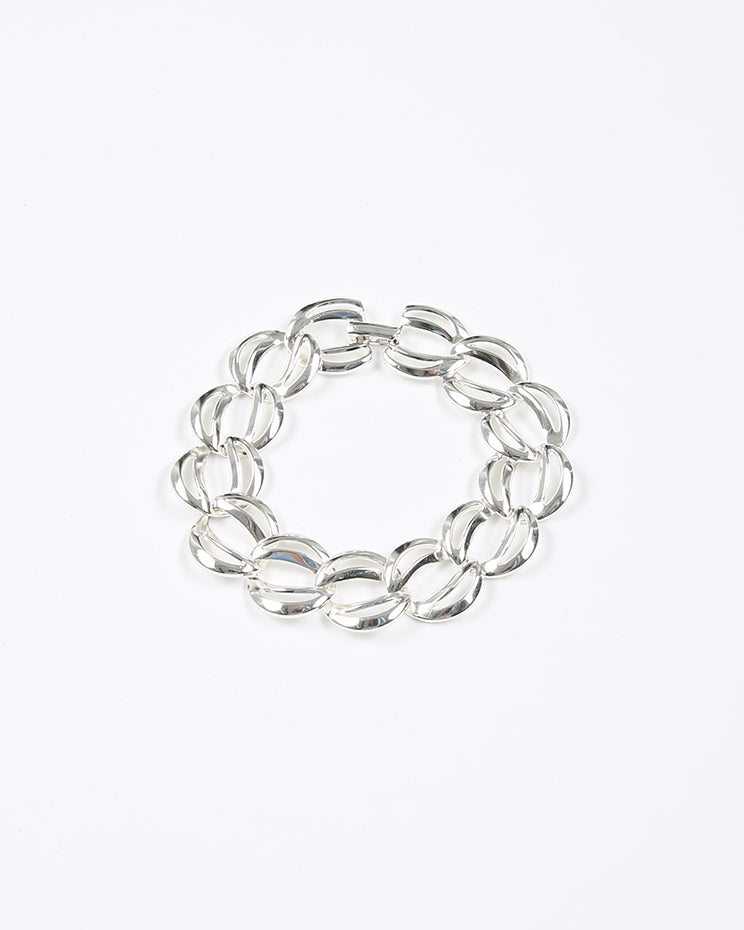 Napier silver tone link bracelet - one size