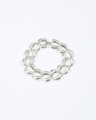 Napier silver tone link bracelet - one size