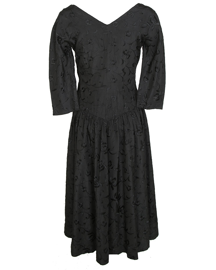 50s Jo-Mar Spanish Style Embroidered Dress - S