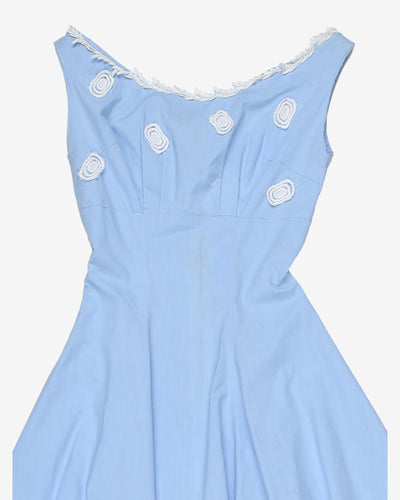 1950's Blue Petite Day Dress - XXS