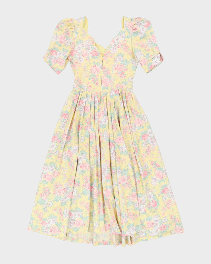 Vintage Laura Ashley Yellow Floral Dress - S