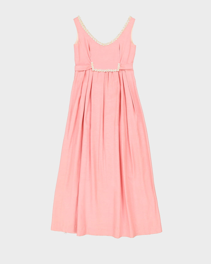 Vintage 1960s Pink Empire Line Cocktail Dress - XXXS