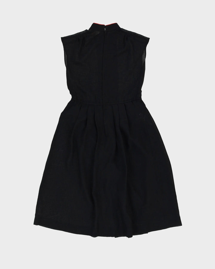 Vintage 1980s Black Semi-Sheer Tea Dress - S