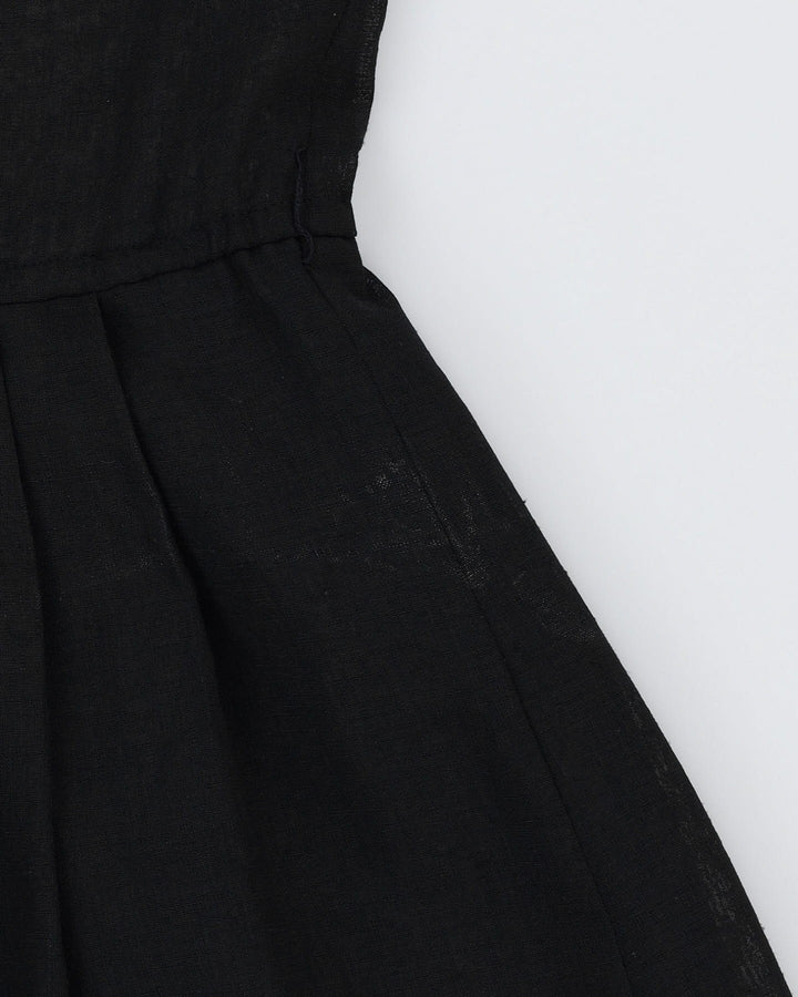 Vintage 1980s Black Semi-Sheer Tea Dress - S